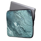 Crystal Aquamarin Agate | Dark Aqua Marble Stone Laptopschutzhülle (Vorderseite Links)
