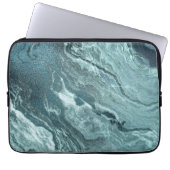 Crystal Aquamarin Agate | Dark Aqua Marble Stone Laptopschutzhülle (Vorderseite)
