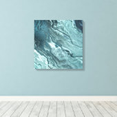 Crystal Aquamarin Agate | Dark Aqua Marble Stone Leinwanddruck (Insitu (Holzboden))