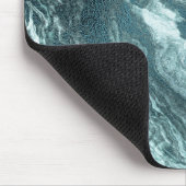 Crystal Aquamarin Agate | Dark Aqua Marble Stone Mousepad (Ecke)