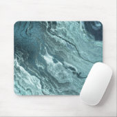 Crystal Aquamarin Agate | Dark Aqua Marble Stone Mousepad (Mit Mouse)