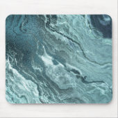 Crystal Aquamarin Agate | Dark Aqua Marble Stone Mousepad (Vorne)