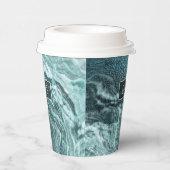 Crystal Aquamarin Agate | Dark Aqua Marble Stone Pappbecher (Rechts)