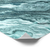 Crystal Aquamarin Agate | Dark Aqua Marble Stone Poster (Ecke)
