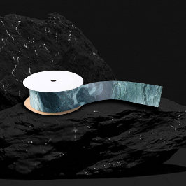 Crystal Aquamarin Agate | Dark Aqua Marble Stone Satinband