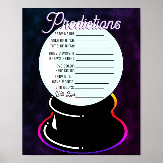 Crystal Ball Baby Predictions Game Poster (Vorne)