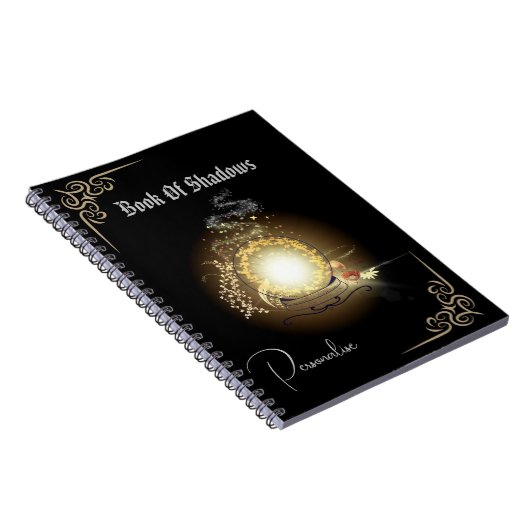 Crystal Ball Book of Shadows Funkelnd Journal Blac Notizblock (Rechte Seite)