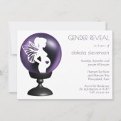 Crystal Ball Fairy | Dunkle Lila Genderdarstellung Einladung (Vorderseite)