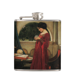 Crystal Ball Frau Waterhouse Malerei Flachmann