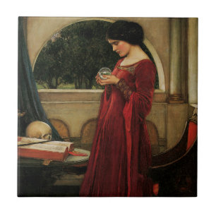 Crystal Ball Frau Waterhouse Malerei Fliese