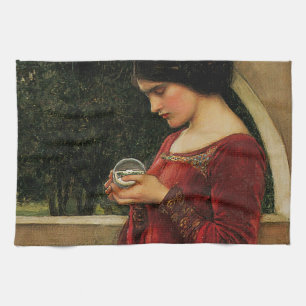 Crystal Ball Frau Waterhouse Malerei Geschirrtuch