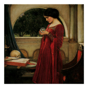 Crystal Ball Frau Waterhouse Malerei Poster