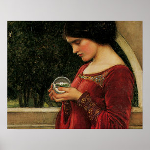 Crystal Ball Frau Waterhouse Malerei Poster