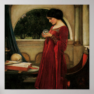 Crystal Ball Frau Waterhouse Malerei Poster