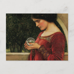 Crystal Ball Frau Waterhouse Malerei Postkarte