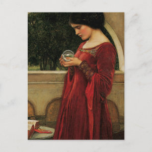 Crystal Ball Frau Waterhouse Malerei Postkarte