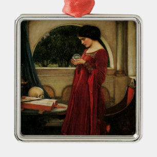 Crystal Ball Frau Waterhouse Malerei Silbernes Ornament