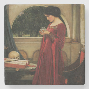 Crystal Ball Frau Waterhouse Malerei Steinuntersetzer