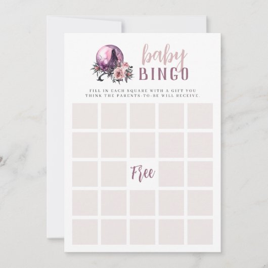 Crystal Ball Halloween Baby Shower Bingo Card Einladung (Vorderseite)
