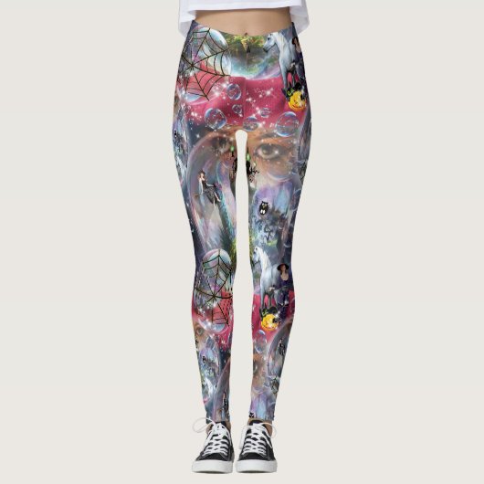 Crystal Ball Halloween Hexe Leggings (Vorderseite)