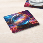 Crystal Ball - Ich sehe ein kosmisches Ereignis in Rechteckiger Pappuntersetzer (angewinkelt)