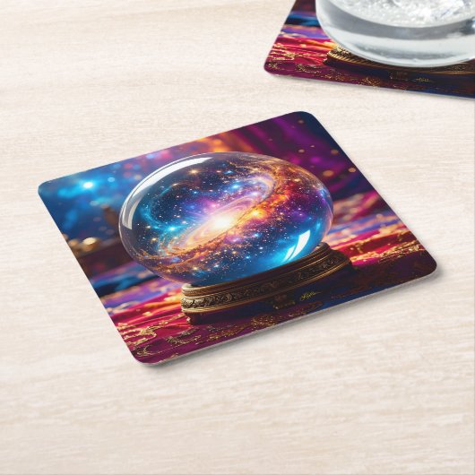 Crystal Ball - Ich sehe ein kosmisches Ereignis in Rechteckiger Pappuntersetzer (angewinkelt)