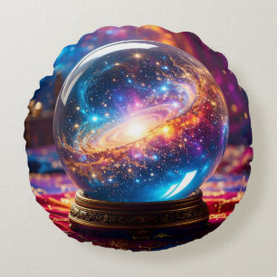 Crystal Ball - Ich sehe ein kosmisches Ereignis in Rundes Kissen