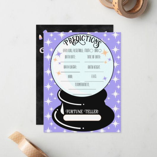 Crystal Ball Predictions Flat Note Card Mitteilungskarte (Vorderseite/Rückseite Beispiel)