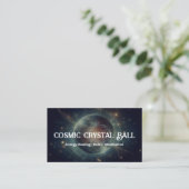 Crystal Ball Psychic Medium Tarot Reader Black Visitenkarte (Stehend Vorderseite)