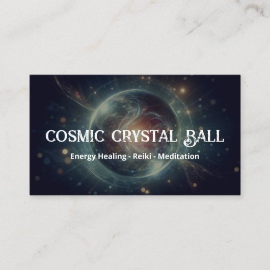 Crystal Ball Psychic Medium Tarot Reader Black Visitenkarte (Vorderseite)