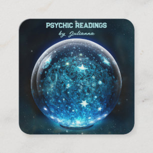 Crystal Ball Psychic Medium Tarot Reader Quadratische Visitenkarte