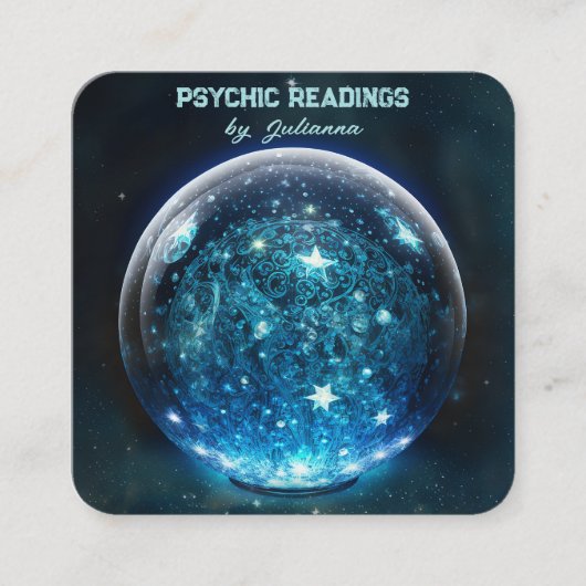 Crystal Ball Psychic Medium Tarot Reader Quadratische Visitenkarte (Vorderseite)