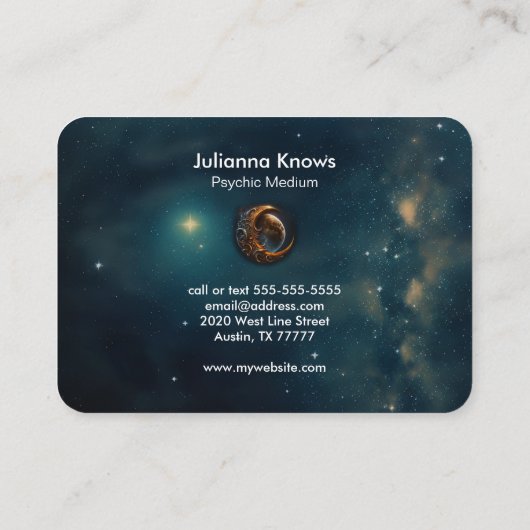 Crystal Ball Psychic Medium Tarot Reader Visitenkarte (Rückseite)