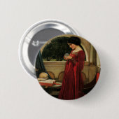 Crystal Ball Woman Wasserhausmalerei Button (Vorne & Hinten)