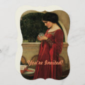 Crystal Ball Woman Wasserhausmalerei Einladung (Vorne/Hinten)