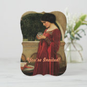 Crystal Ball Woman Wasserhausmalerei Einladung (Stehend Vorderseite)