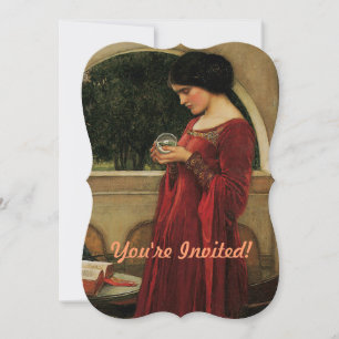 Crystal Ball Woman Wasserhausmalerei Einladung