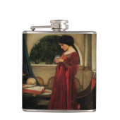 Crystal Ball Woman Wasserhausmalerei Flachmann (Vorderseite)