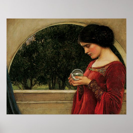 Crystal Ball Woman Wasserhausmalerei Poster (Vorne)