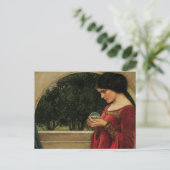 Crystal Ball Woman Wasserhausmalerei Postkarte (Stehend Vorderseite)