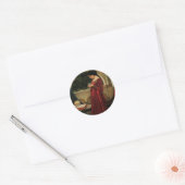 Crystal Ball Woman Wasserhausmalerei Runder Aufkleber (Umschlag)