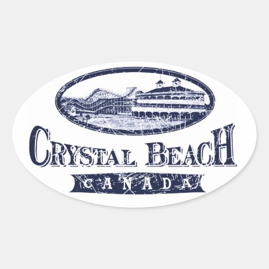Crystal Beach Canada Oval Sticker (Vorderseite)