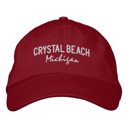 Crystal Beach Michigan Stickermütze Bestickte Baseballkappe (Vorderseite)