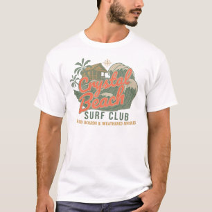 Crystal Beach Surf Club Vintage Küstenlinie T-Shirt