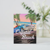 Crystal Beach Texas Reiseplakat Postkarte (Stehend Vorderseite)