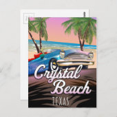Crystal Beach Texas Reiseplakat Postkarte (Vorne/Hinten)