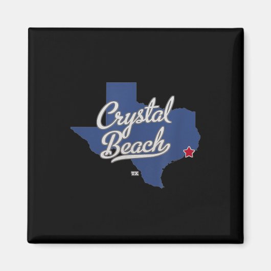 Crystal Beach Texas Tx Karte Magnet (Vorne)