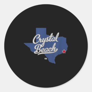 Crystal Beach Texas Tx Karte Runder Aufkleber