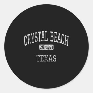 Crystal Beach Texas Tx Vintag Runder Aufkleber