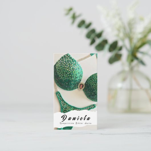 Crystal Bikini Fitness Wettbewerb Anzug Frauen Bus Visitenkarte (Stehend Vorderseite)